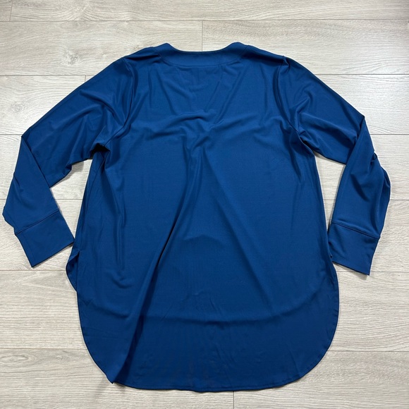 Universal Standard Swoop High Low Jersey Tunic Top Blue - Picture 4 of 11